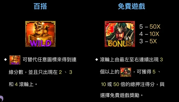 武聖老虎機百搭與免費遊戲圖標