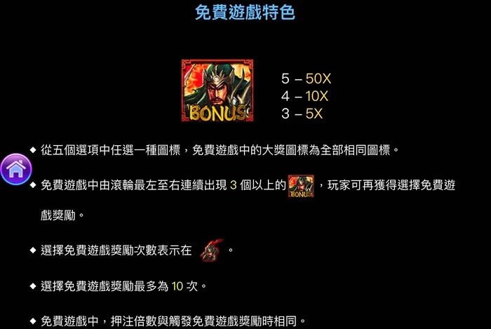 武聖老虎機免費遊戲特色