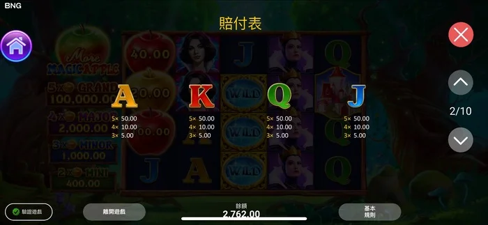 BNG瘋狂致命毒蘋果賠付表-1